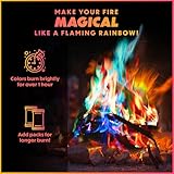 Magical Flames Fire Color Changing Packets for Fire Pit, Indoor/Outdoor Fireplace, Campfires, Bonfires- 50 Pack of Flame Color Changing Packets, Camping Accessories for Kids & Adults