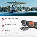 Cobra MR F77B GPS Fixed Mount VHF Marine Radio – 25 Watt VHF, Built-In GPS Receiver, Submersible, LCD Display, Noise Cancelling Mic, NOAA Weather, Signal Strength Meter, Scan Channels, Black/Grey