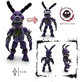 Toysvill Inspired by Five Nights at Freddy Game Action Figures Toys (FNAF) Toy, Set 6 pcs, Height 6in [Nightmare Foxy, Freddy, Bonnie, Fazbear, Chica and Human Security] with Masks