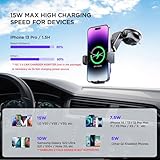 Wireless Car Charger,【7 Colored RGB Backlit】Mosurr 15W Auto Clamping Phone holders for your car fit for iPhone 16 15 14 13 12 Mini Pro Max 11 XR XS, Samsung Galaxy S24 Ultra S23 S22 S21+ Note 20, etc