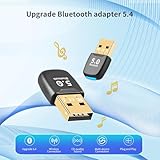 USB Bluetooth Adapter 5.4,Bluetooth USB Adapter PC,Receiver for Mouse,Plug and Play,EDR & BLE,Supports Windows 11/10/8.1/7 for Desktop PC,Keyboard,Mouse,Headphone,Speakers,Printer