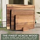 WALDWERK Cutting Board Set (15.75 x 12/13 x 9.5/10 x 7 in) out of Solid Acacia Wood - 0,8 in Thick Cutting Boards for Kitchen - Wood Cutting Boards (3 Boards)