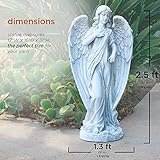 Alpine Corporation 31" Tall Indoor/Outdoor Angel Statue Yard Art Decoration, Light Gray