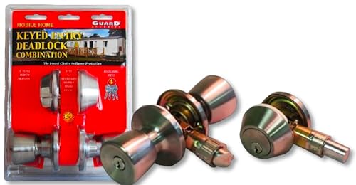 Mobile Home Entry Lockset. Door Lock & Deadbolt. Stainless Steel Keyed Alike