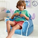 Idea Nuova Disney Stitch Figural Soft and Comfortable Structured Bean Bag Sofa Chair for Kids with Armrests,Ages 3+