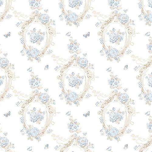 MISC 32.7 Ft. X 20.5 in. Vinyl Blue Butterfly Wallpaper Covering Floral