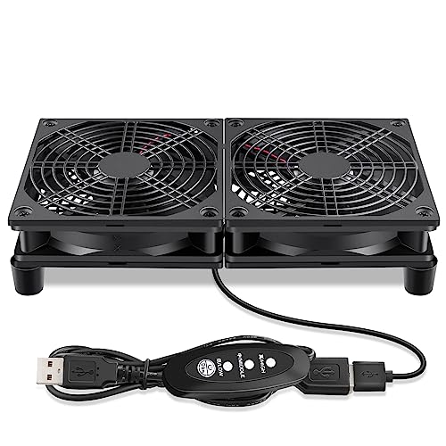 WDERAIR 240mm Computer Pc Case 5V USB Powered Fan with Variable Speed Controller for Router WiFi Modem Cabinet Xbox DVR PlayStation Receiver Cooling