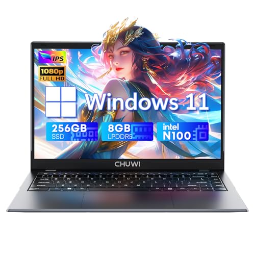 CHUWI GemiBook XPro Student Laptop 14.1'', Intel N100(up to 3.4GHz), 8GB LPDDR5 256GB SSD, Windows 11 Laptop Computer, 1920X1080 FHD Display, WiFi 6,BT5.2, HDMI,Type-C, Camera,5000mAh,2TB SSD Expand