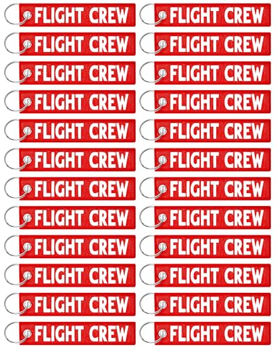 Junkin Flight Crew Keychain Airplane Aviation Keychain Crew Luggage Tags Embroidered Key Ring Car Motorcycles Flight Attendant Gift Pilot Gifts Men Women