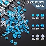 Kigeli 1350 Pcs Blue Beads Winter Crystal Beads for Jewelry Making AB Beads Bulk Faceted Glass Gemstone Beads for DIY Winter Necklace Wristband Earring(White, Blue, Light Blue)