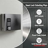 WeHere 16 Key Lock Box, Smart Wall Mount Key Cabinet with Key Tags, OTP/APP/Fixed Code Unlock, Security Storage Key Holder, Key Management for House, Hotel, Office