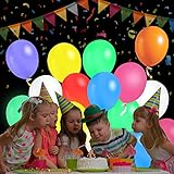 iFUNow LED Balloons Flashing, 32 Pack, 8 Colors Light Up Balloons, Lasts 12-24 Hours for Glow in the Dark Party Supplies, Birthday, Halloween, Easter Party and Wedding Decorations