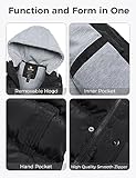 wantdo Mens Black Winter Vest Waterproof Quilted Sleeveless Jacket (Black, Medium)