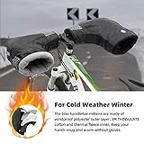 ROCKBROS Bike Handlebar Mittens Cold Weather Thinsulate Thermal Bicycle Mittens Pogies Handlebar Cover Gloves for Mountain Commuter MTB Fat Bike