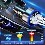 Super Fast Charge USB C Car Phone Charger Adapter 6 in 1 with Voltage Display 250W Multi Port Cigarette Lighter USB Charge for iPhone 16 15 14 13 12 11 Samsung Galaxy Huawei Oneplus Oppo Vivo