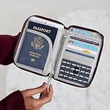 Travelon RFID Blocking Passport Zip Wallet, Ocean, 4.5"x 6"x 0.75"