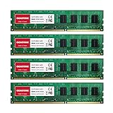 【DDR3 RAM】 GIGASTONE 32GB Kit (4x8GB) DDR3/DDR3L 1600MHz (1333MHz) PC3-12800 (PC3-10600) CL11 1.35V/1.5V 2Rx8 UDIMM 240 Pin Unbuffered Non ECC High Performance PC Desktop Memory Upgrade