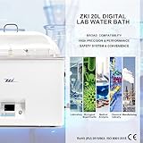 ZKI 20L Digital Lab Water Bath, 110V/1500W, ±0.2℃ Accuracy & 0.1℃ Resolution, Durable Stainless Steel Tank with 14 Integrated Heating Modules, 7-Piece Accessory Kit for Smooth Laboratory Workflow