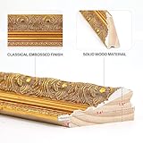 FOLKOR Wood Canvas Frame for 12x16 Oil Paintings, Finished 12x16 Gold Ornate Frame for Wall Art Prints, Luxury Vintage Painting Frame for Home Office Decor (Empty Frame, No Glass Cover & Backboard)