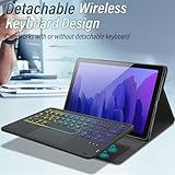 DKAHOEE Backlit Touchpad Keyboard Case for Samsung Galaxy Tab A7 10.4 2020 Release, 3-Zone Rainbow Backlit Wireless Keyboard with Slim Stand Case for Galaxy Tab A7 10.4 Inch 2020 SM-T500/T505/T507