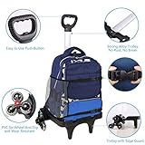 Backpack Trolley, Wheeled Cart Aluminum Alloy, Folding Trolley Cart for Schoolbag, 6 Wheels Luggage Cart with Edge Guard