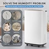 Sweetcrispy 2,000 Sq.Ft Energy Star Dehumidifier for Basement with Drain Hose, 30 Pint Portable Dehumidifiers for Home Bedroom Bathroom Large Room, Powerful Moisture Removal and Humidity Control