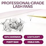 GLAMGAZE 800 Promade Fans 8-15mm Mixed Lengths - 5D to 16D, C CC D Curl, 0.05-0.07mm Thickness - Premade Lash Fans Volume Lash Extensions Loose Premade Fans Eyelash Extensions (12D-0.07-CC 8-15mm)