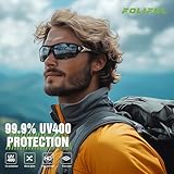 Foliful 3 Pack Polarized Sports Sunglasses for Men, Mens Sunglasses Wrap Around UV400 Protection for Cycling Fishing Driving