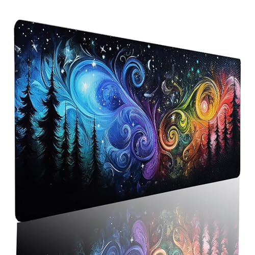 Abstract Mouse Pad Large XXl 700 x 400 x 3mm, Color Desk Mat With Stitched Edges, Anti-Slip Waterproof Gaming Mouse Pad PC Accessories Mousepad Improved Precision And Speed for Home Office Gaming 35-4