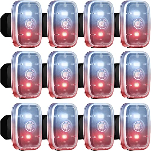 Mudder Running Lights for Runners Rechargeable LED Safety Lamps USB Rechargeable Clip on Strobe Bicycle Tail Lamps with 5 Modes Flashing Bike Lights for Night Riding Walking Hiking Pet Dog(12 Pieces)