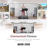 Sunny Health & Fitness Premium Smart Treadmill with Auto Incline, Dedicated Speed Buttons, Double Deck Technology, Digital Performance Display, BMI Calculator and Pulse Sensors - SF-T7515SMART