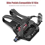 FitHeart Joy SPD Bike Pedals Delta Compatible 9/16'' with Toe Cages, Mountain Bike Peloton Pedals for Regular Shoes & Clipless Shoes, Bicycle Pedals Convert Look Delta Pedals to Dual Function Pedals