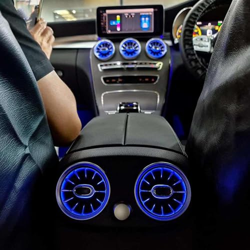WOZZON 64 Colors Vent Lights for Mercedes Benz C180 C200 C250 C300 C400 C43AMG C63AMG 2019 2020 2021 Air Vent Ambient Lighting Accessories, 7pcs Turbo Vents LED Interior Trim
