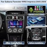 UNITOPSCI 4G+64G Android Car Stereo Radio for Subaru Forester WRX Impreza 2015-2018 CarPlay Android Auto Bluetooth 5.0 GPS 9 Inch 1280 * 720 Touchscreen DSP 32 EQ FM/RDS WiFi SWC Backup Camera Mic