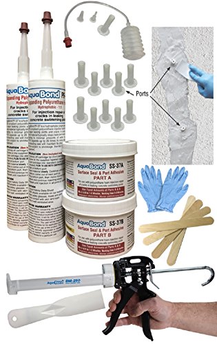 AquaBond Pool Crack Repair Kit | Gunite, Fiberglass, and Concrete Pool Repair Putty | Polyurethane Sealant for Cracks & Leaks | Easy DIY | Polyurethane Foam Concrete Crack Filler | DMK - 377