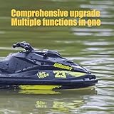 captainrc RC Turbo Jet Boat 25+KPH Brushless, 2.4GHz Adult RC Jet Ski, RC Boat for Pools, Lakes and Rivers with 2 Batteries, LED Light, Low Battery Alarm