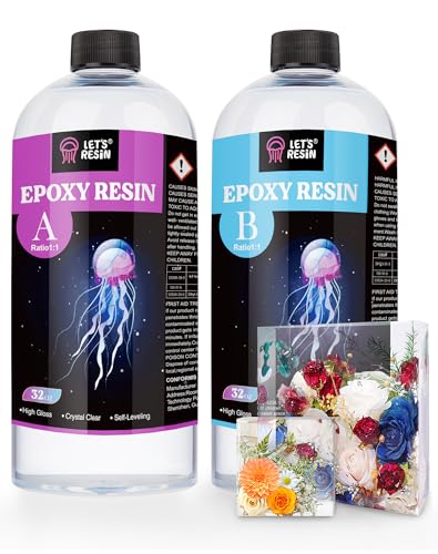 LET'S RESIN 1/2 Gallon Casting Epoxy Resin,Bubble Free & Crystal Clear Epoxy Kit,2 Part Resin and Hardener for Jewelry Making,Crafts,Tumbler,Art