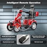 Mobility Scooters for Seniors & Adults 500lbs Capacity - 800W All Terrain Electric Powered Mobility Cart - Heavy Duty Mobility Scooter for Elderly w/Charger Remote Keys (Red)