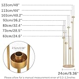 Wocadle 4Sets 7 Arms Floor Candelabra Wedding Centerpieces,Gold 48" Tall Metal Candlestick Holders with Acrylic Removable Lampshade for Chirstmas Table,Party,Room Decor centros de mesa de 15 años