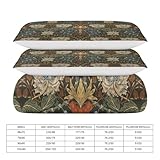 LOMADIA William Morris King Comforter Bed Set 3 Pieces, Vintage Art Garden Plants Herbs Flower Lightweight Bedding Comforters Sets, 102"x90" Comforters & 2 Pillow Shams