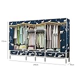 Portable Wardrobe Cloth Wardrobe Large Wardrobe,Simple Portable Wardrobe Multifunction Bedroom Wardrobe Storage Partition Suspension Storage Wardrobe,E,172 * 240 * 45cm Portable Cloth Hange