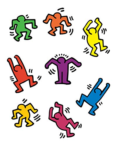 BLIK Keith Haring Dancers Removable Wall Decals | Officially Licensed Keith Haring Art | Assorted Colors | Set of 8 Decals | 13 x 13 Inches