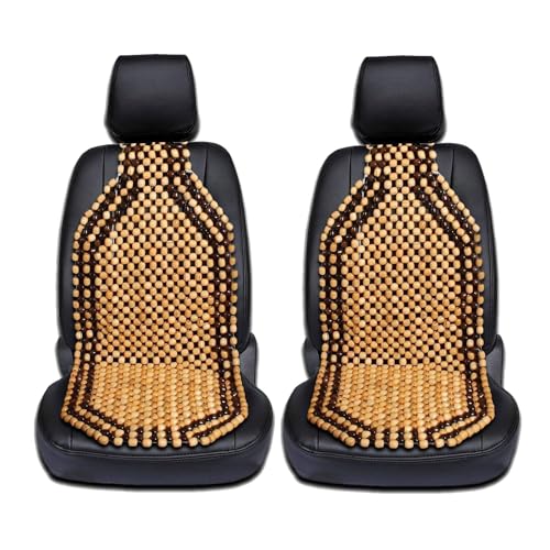Zento Seat Beads Bead Seat Covers for Cars 2 Pieces of Natural Wooden Beads Back Massage Cushion, Bamboo Seat for Comfort in Your Travel Experience Cover Seats for Cars Beaded Car Seat