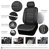 CAR PASS Leather Seat Covers Full Set Universal Water Resistant 3D Foam Back Support, Luxury Comfort Automotive 5 Seat Covers All Season Fit for SUV,Sedan,Van, Airbag Compatible Elegance(Pure Black)