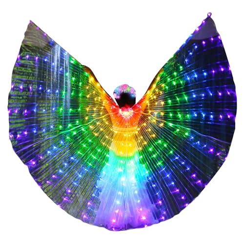 Myohyinwon Light Up Led Isis Wings Belly Dance Carnival Rave Costumes Outfitsfor Women Adults for Christmas Halloween Party (Multi-Color)