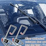 Windshield Wiper Arm Pressure Spring Booster, Upgraded Wiper Arm Pressure Spring Set, Windshield Wiper Arm Tension Spring, Improved Visibility in Rain/Snow, for All Vehicles (Black, 4pcs)