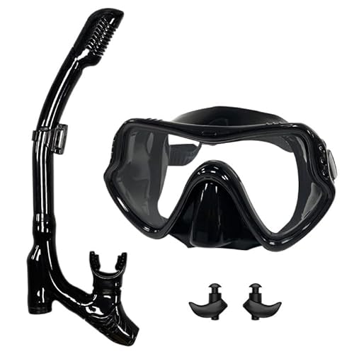 Snorkeling Gear Máscara de buceo Profesional, gafas de esnórquel, gafas de buceo, natación, juego de tubo de respiración fácil Snorkel mask (Color : Red Black 1, Size : China)