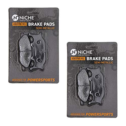 NICHE Brake Pad Set for Yamaha V Star 1100 FZ6 FZ6R Virago 250 5VU-25805-00-00 Semi-Metallic 2 Pack