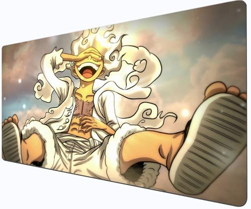 Luffy Character Anime Mouse Pad, XXL Large MousePad (90 x 40 x 3 cm) Anime Mouse Pad - Non Slip Keyboard - Thin Edges - Anime and Game Enthusiasts - PC Home Office
