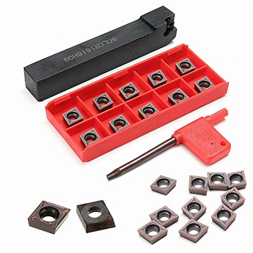 SCLCR1616H09 Lathe Turning Tool Holder with 10pcs CCMT09T304 VP15TF CCMT32.51 Carbide Inserts